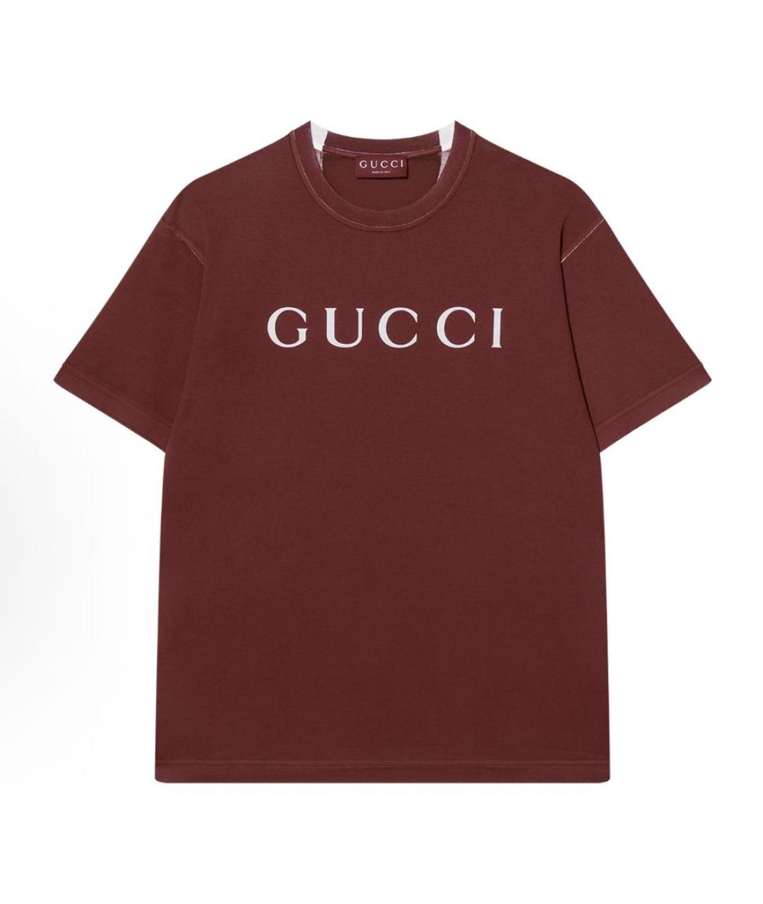 GUCCI Бордовая футболка, фото 8