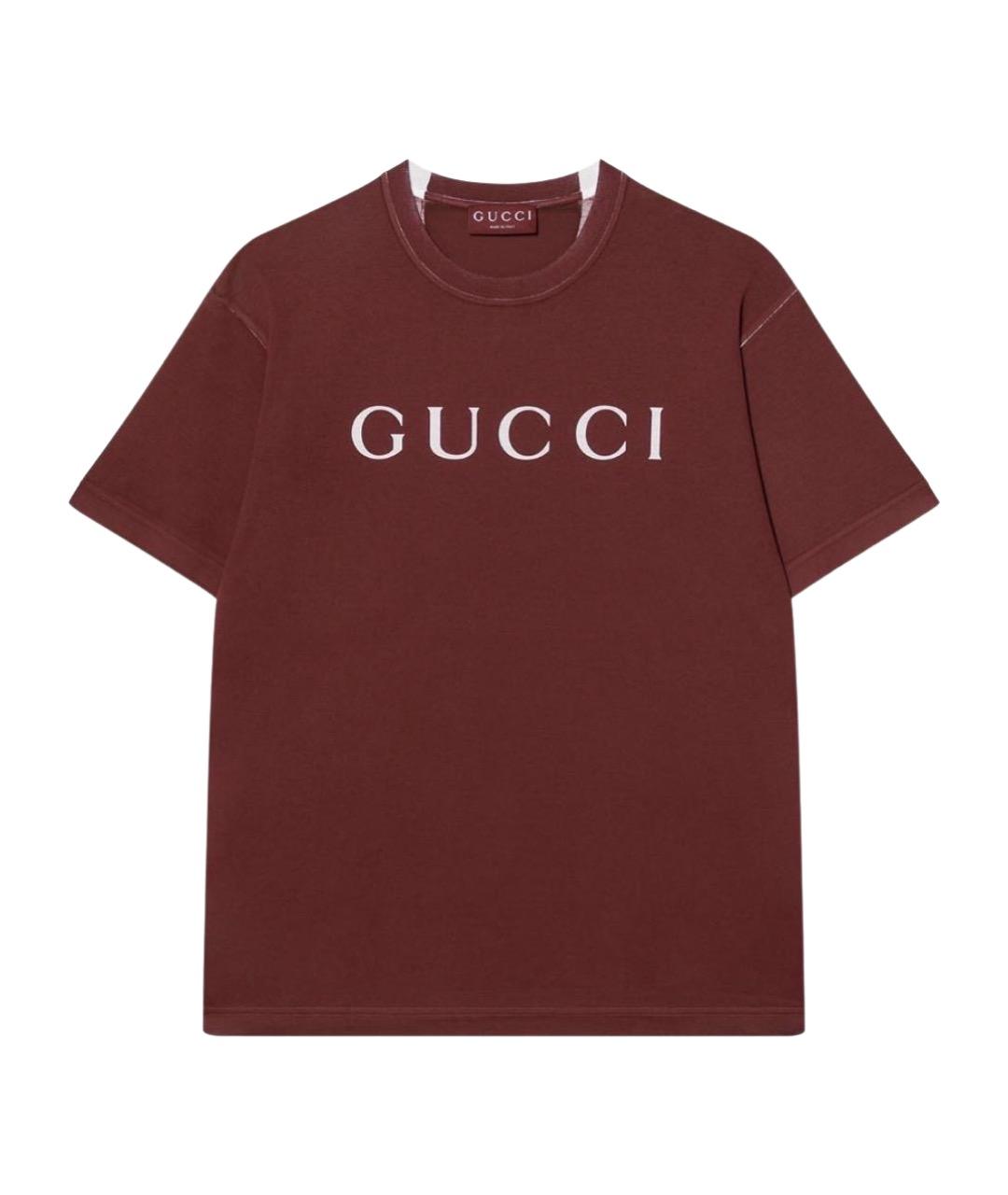 GUCCI Бордовая футболка, фото 1