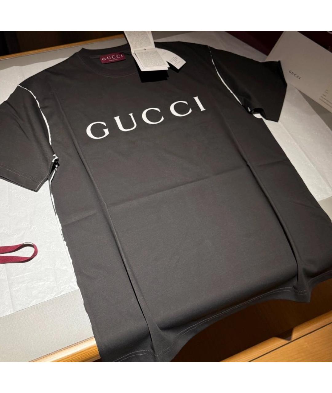 GUCCI Черная футболка, фото 7
