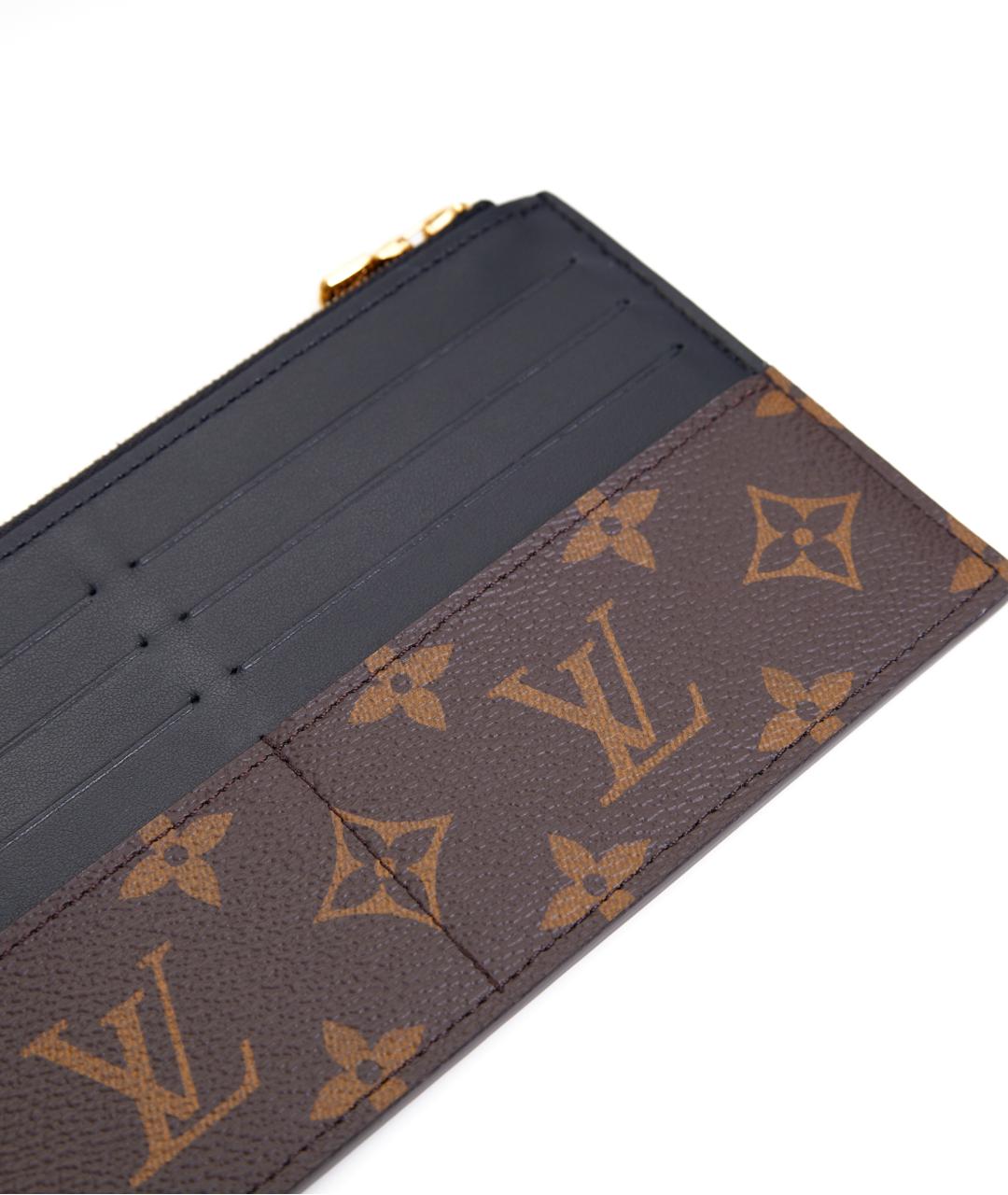 LOUIS VUITTON Коричневый кожаный кошелек, фото 3