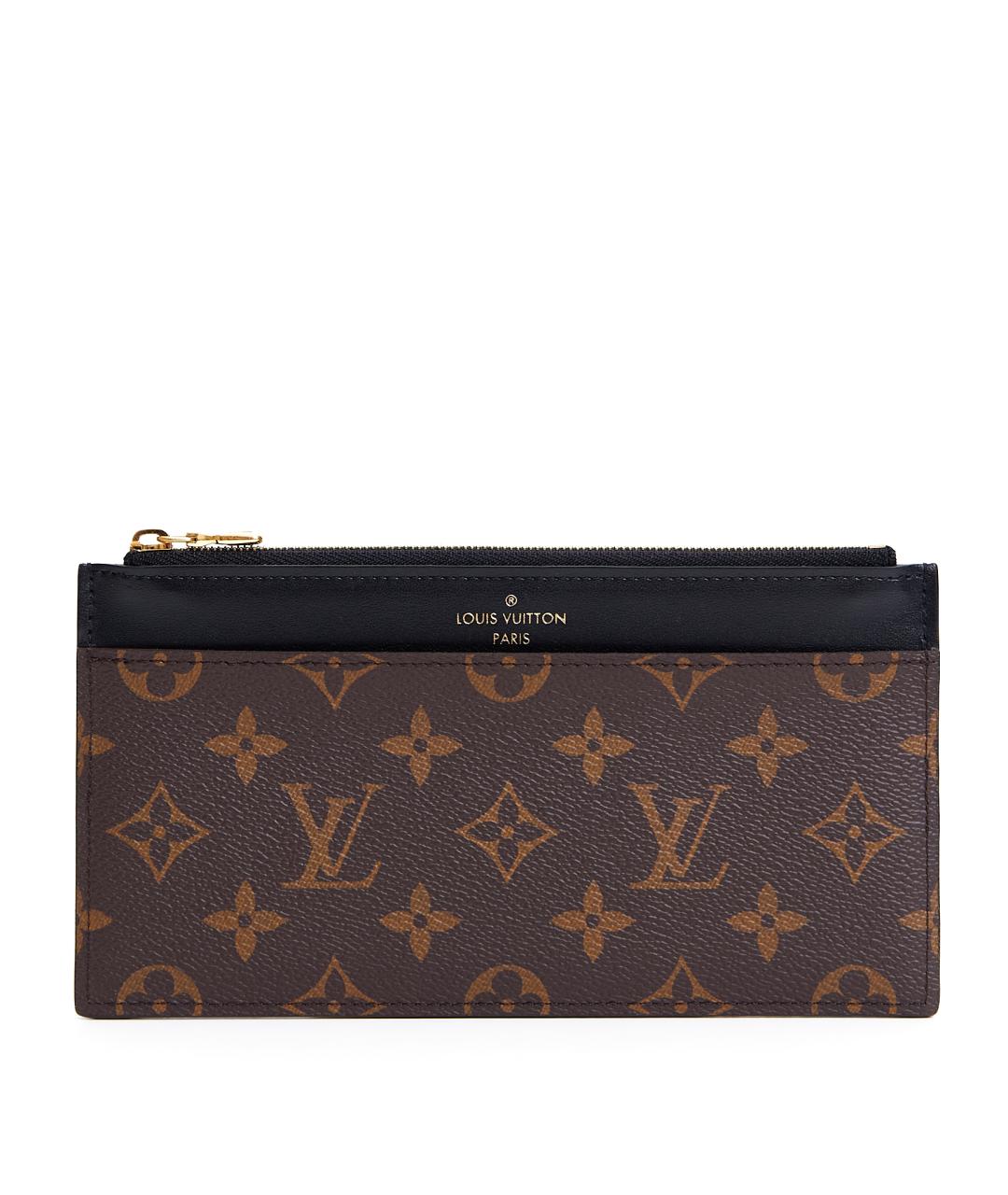 LOUIS VUITTON Коричневый кожаный кошелек, фото 5