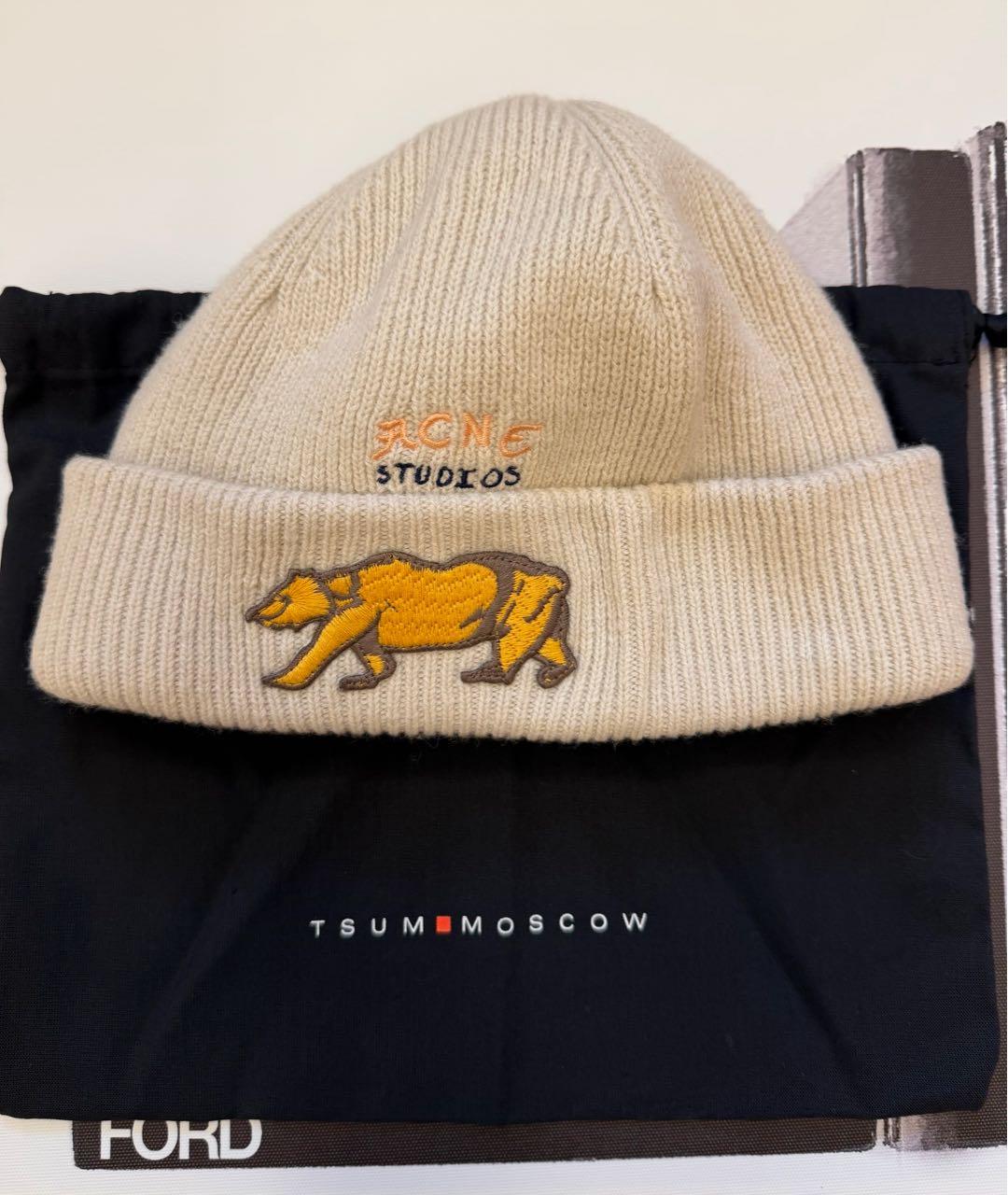 ACNE STUDIOS Бежевая шерстяная шапка, фото 4