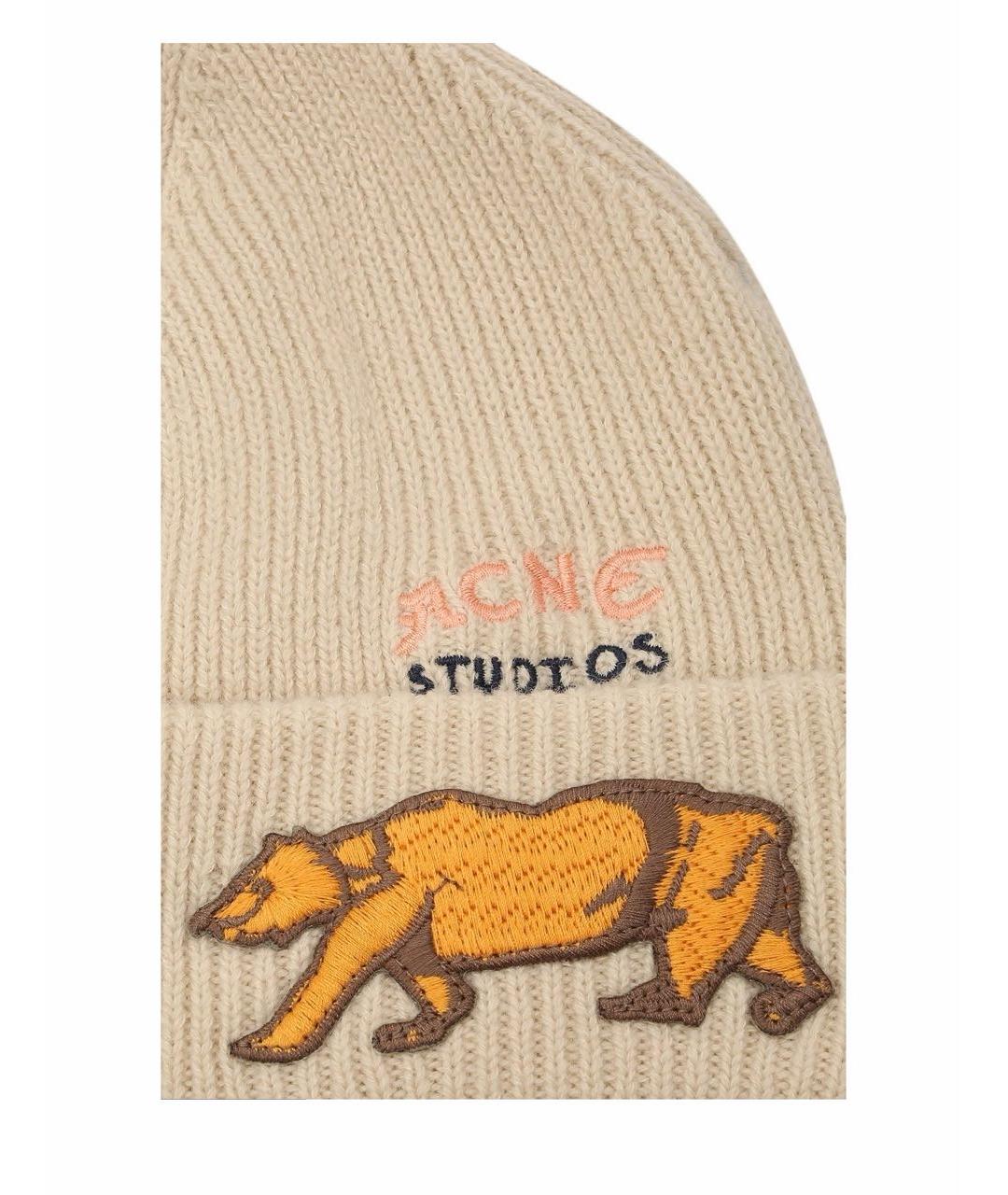 ACNE STUDIOS Бежевая шерстяная шапка, фото 3