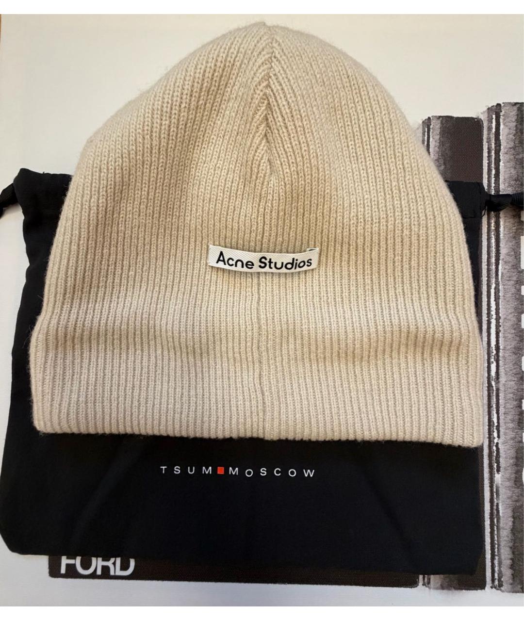ACNE STUDIOS Бежевая шерстяная шапка, фото 6