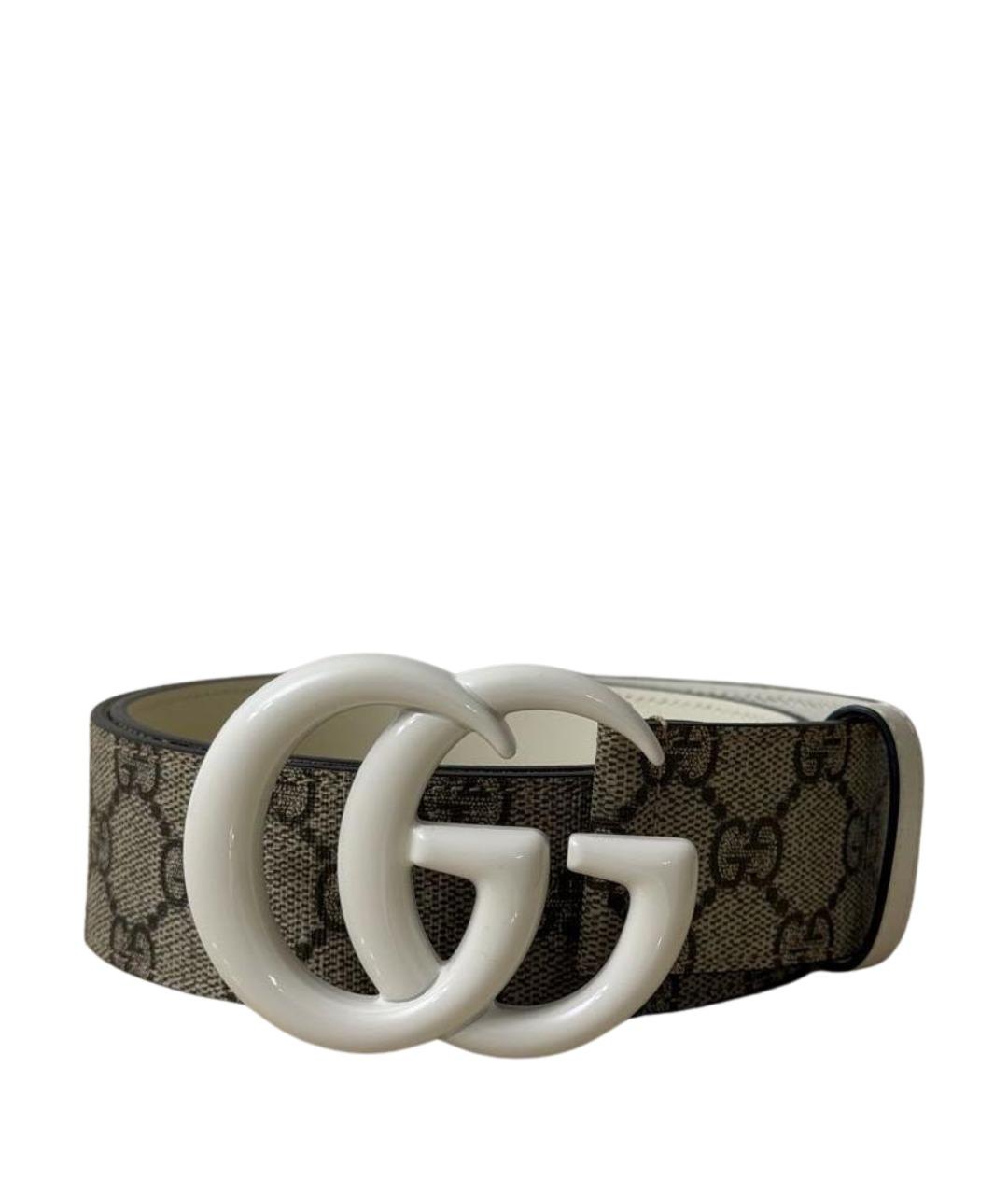 GUCCI Бежевый кожаный ремень, фото 1