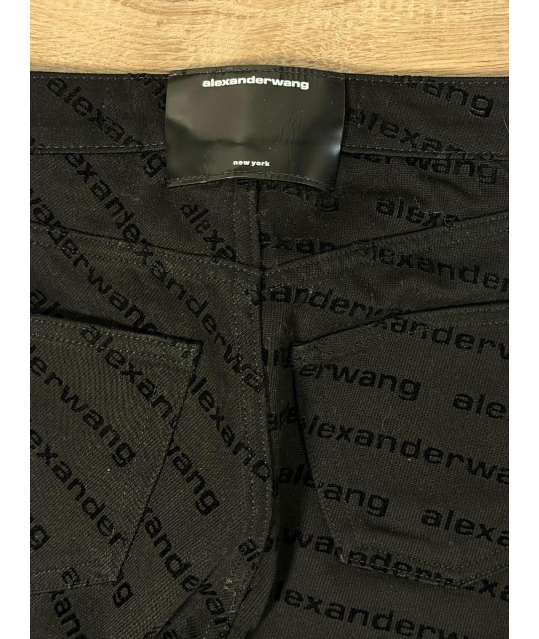 ALEXANDER WANG Черные хлопковые прямые джинсы, фото 4