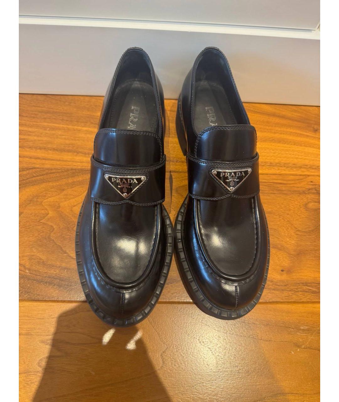 PRADA Черные кожаные лоферы, фото 2