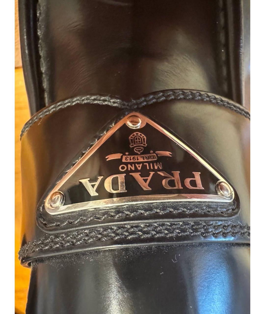 PRADA Черные кожаные лоферы, фото 6