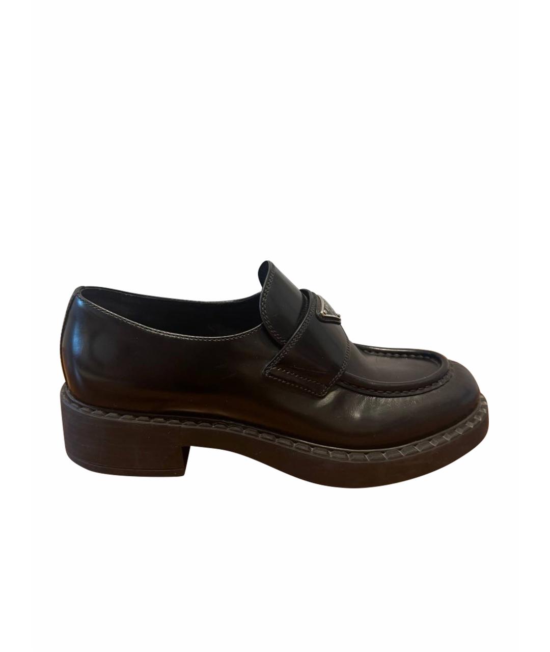 PRADA Черные кожаные лоферы, фото 1