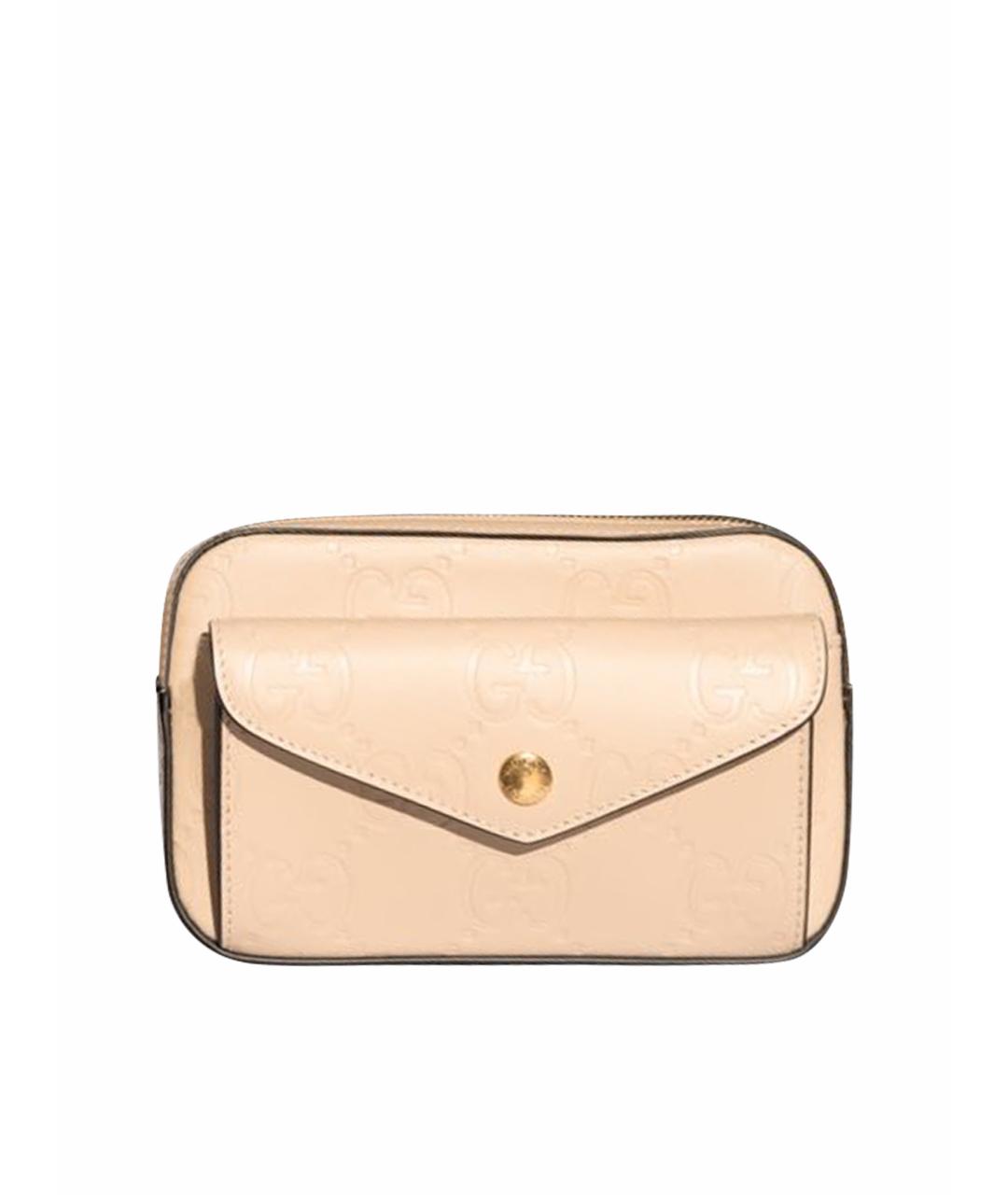 GUCCI Бежевая кожаная сумка через плечо, фото 1