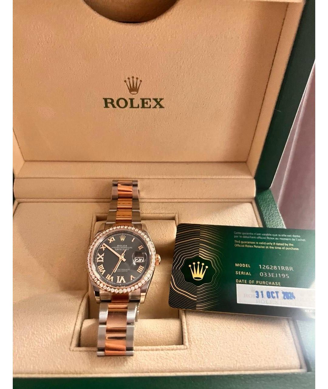 ROLEX Серые часы из розового золота, фото 4