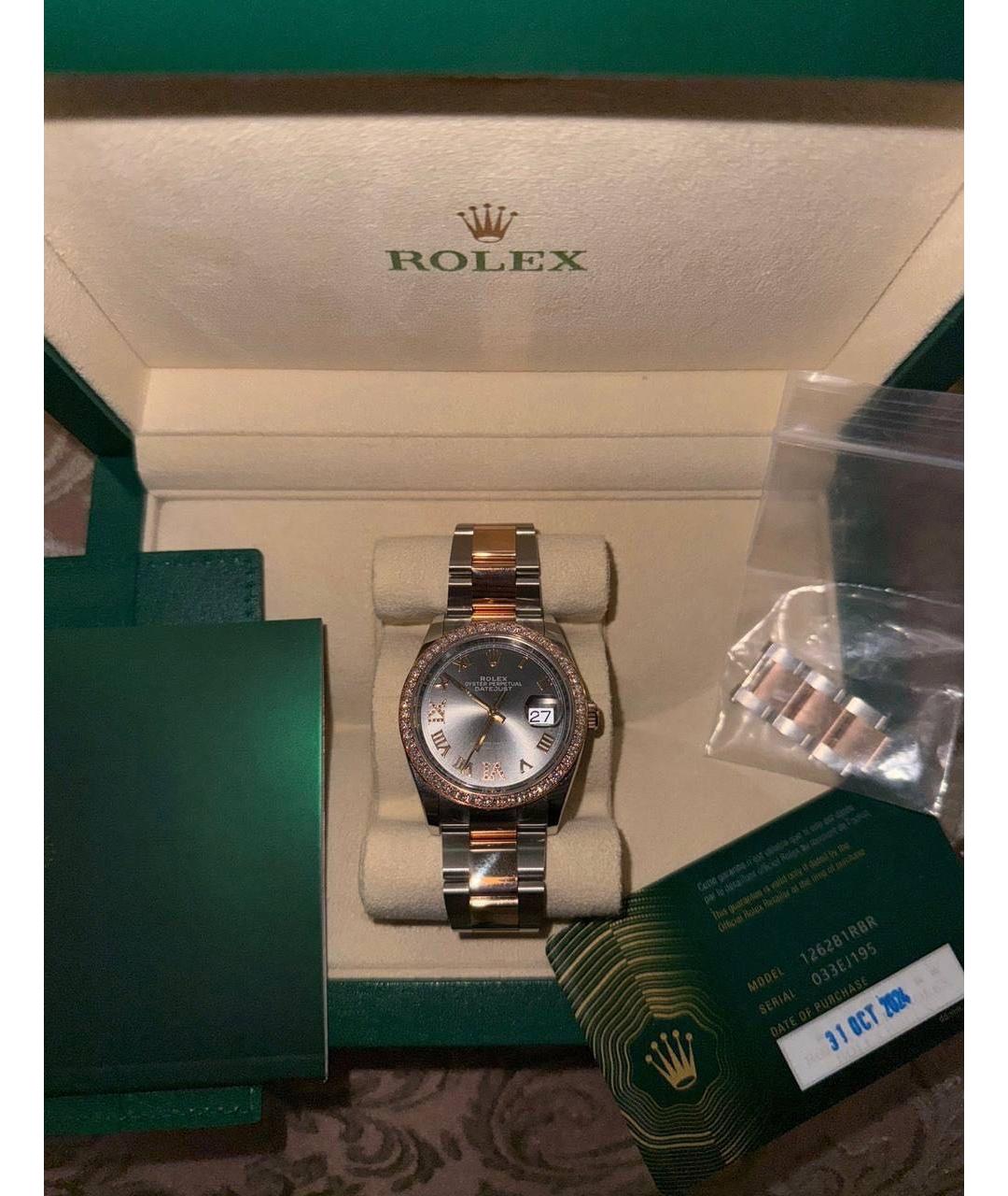 ROLEX Серые часы из розового золота, фото 2