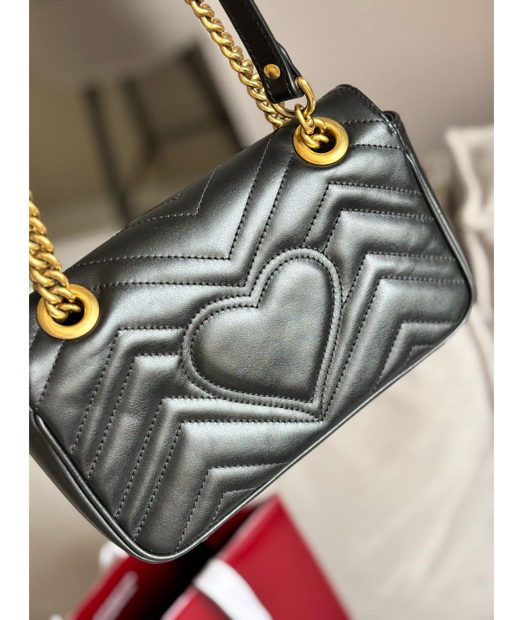 GUCCI Черная кожаная сумка через плечо, фото 3