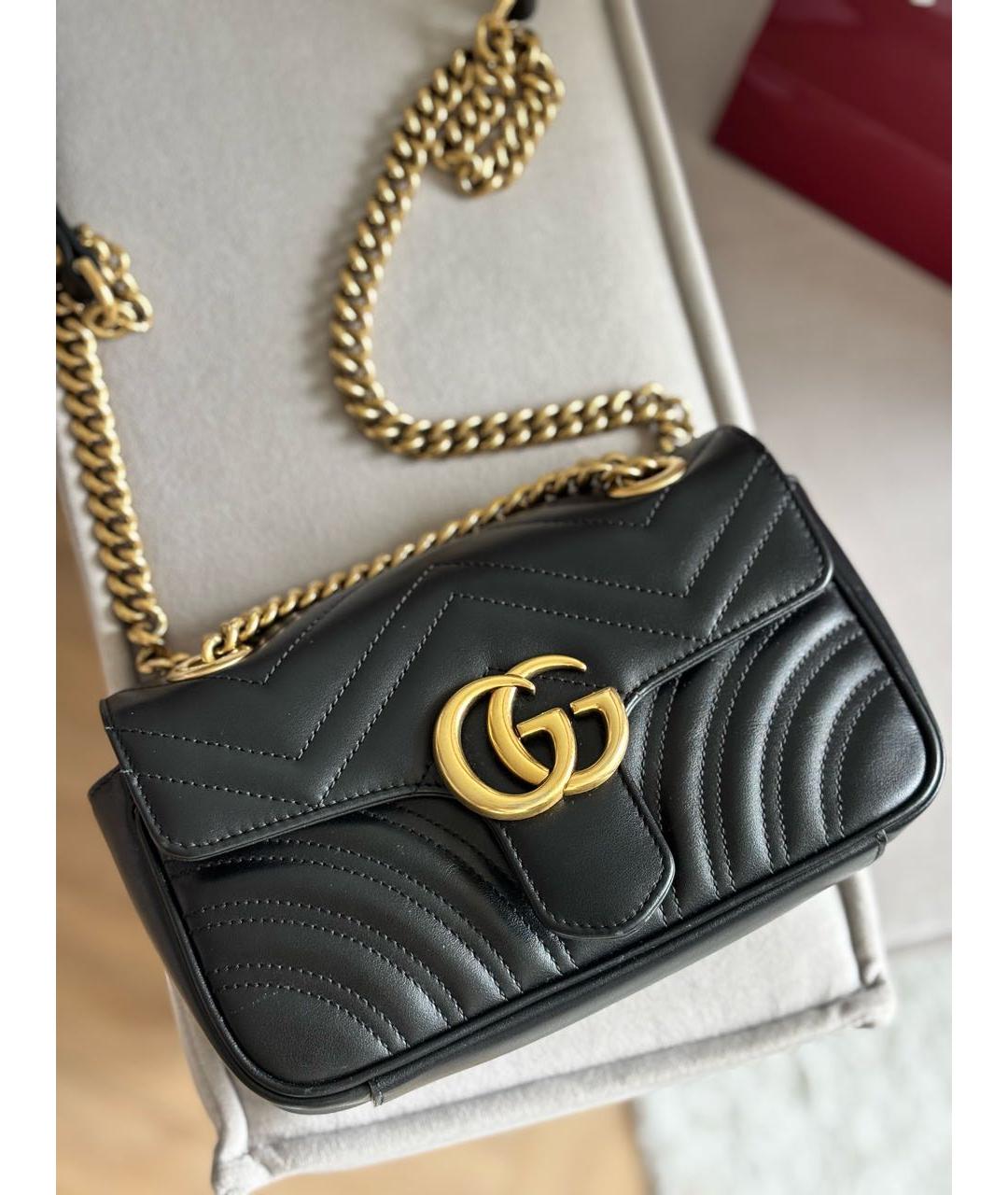 GUCCI Черная кожаная сумка через плечо, фото 8