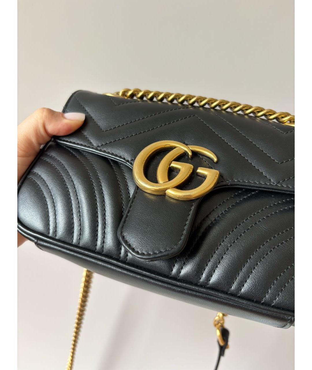 GUCCI Черная кожаная сумка через плечо, фото 6