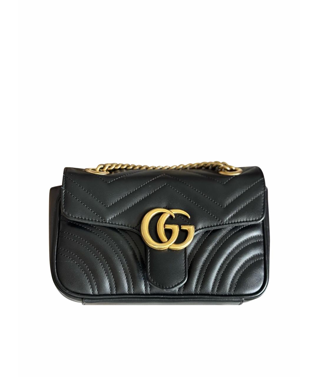 GUCCI Черная кожаная сумка через плечо, фото 1