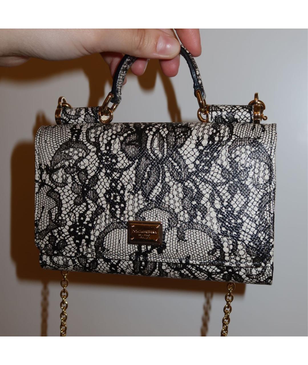 DOLCE&GABBANA Бежевая кожаная сумка через плечо, фото 2