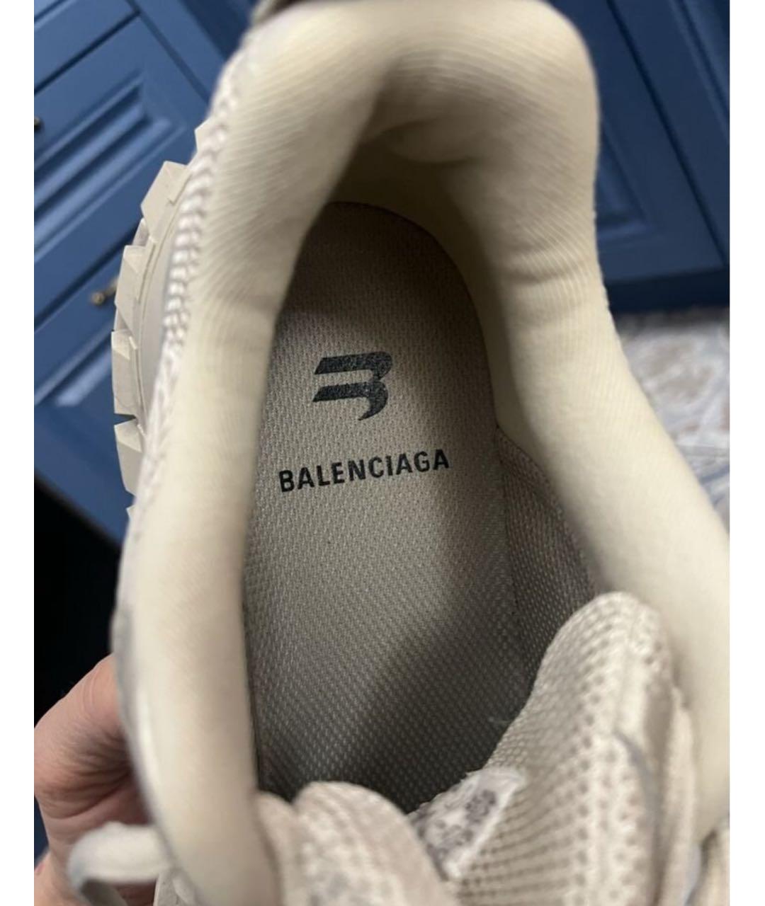 BALENCIAGA Бежевые кожаные кроссовки, фото 5