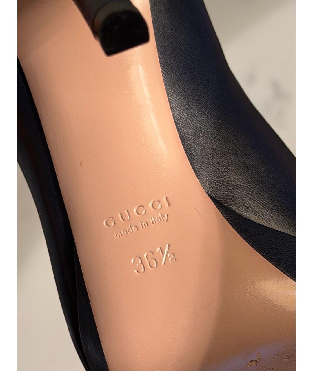 GUCCI Черные кожаные туфли, фото 5