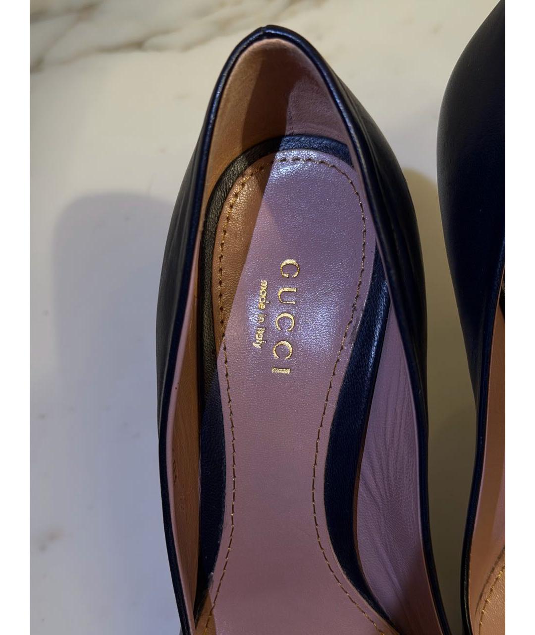 GUCCI Черные кожаные туфли, фото 4