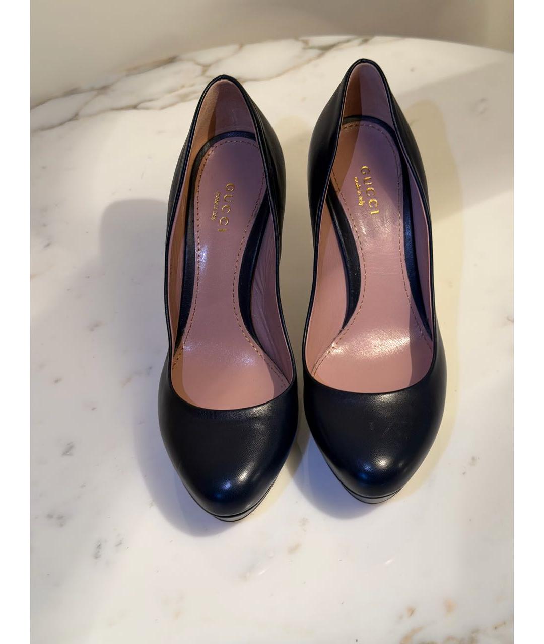 GUCCI Черные кожаные туфли, фото 2
