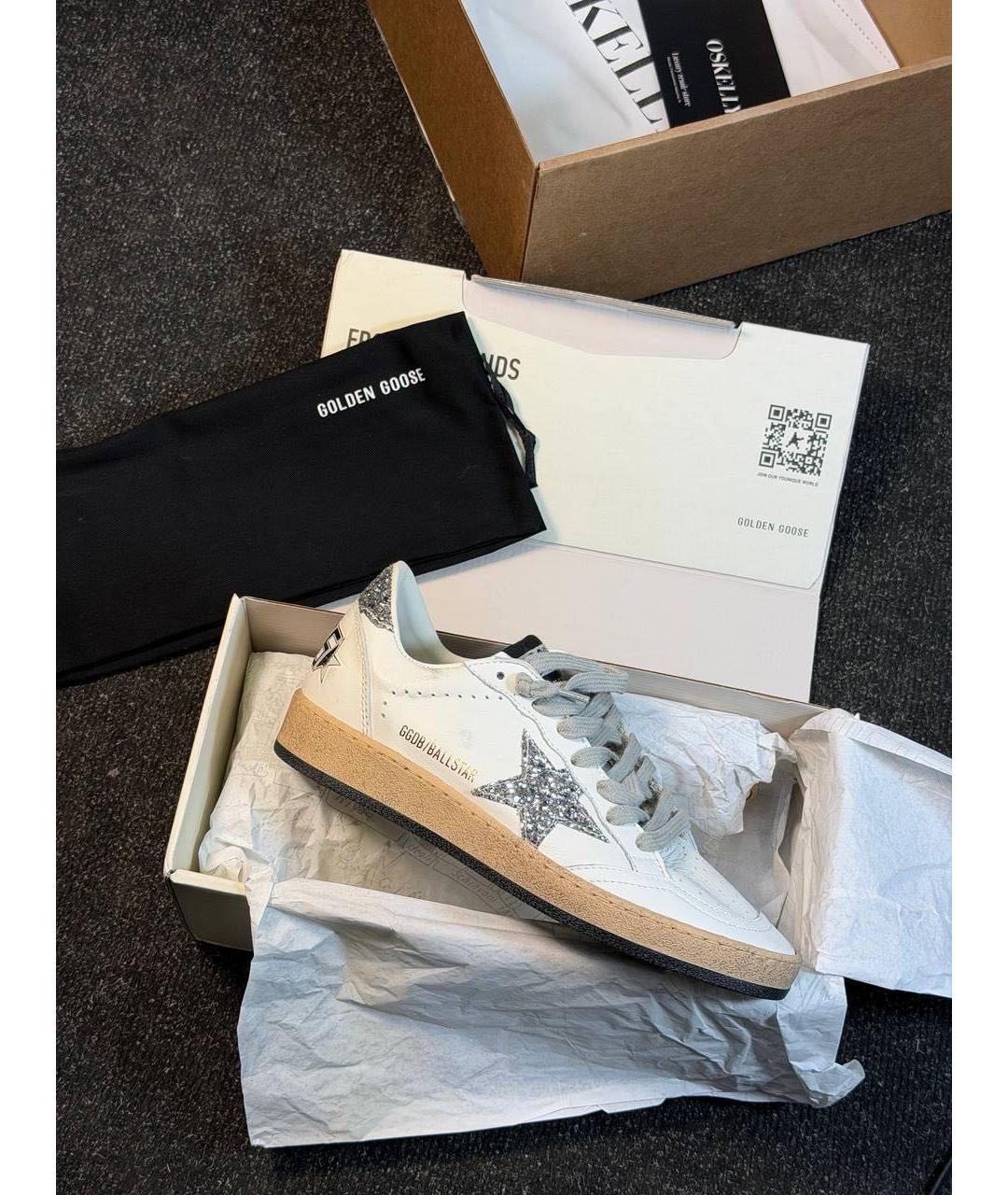 GOLDEN GOOSE DELUXE BRAND Белые кожаные кеды, фото 5