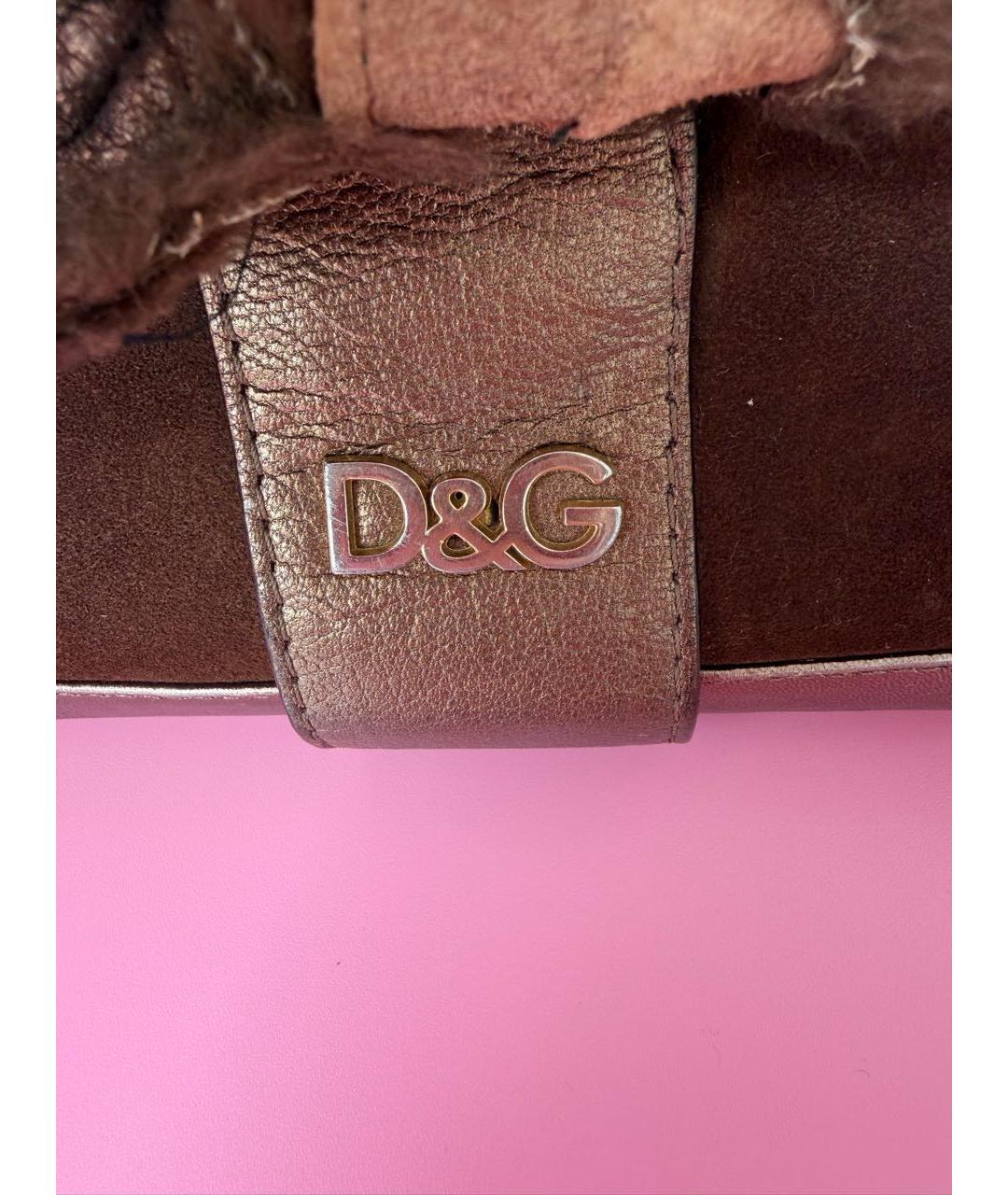 DOLCE&GABBANA Коричневая кожаная сумка через плечо, фото 7