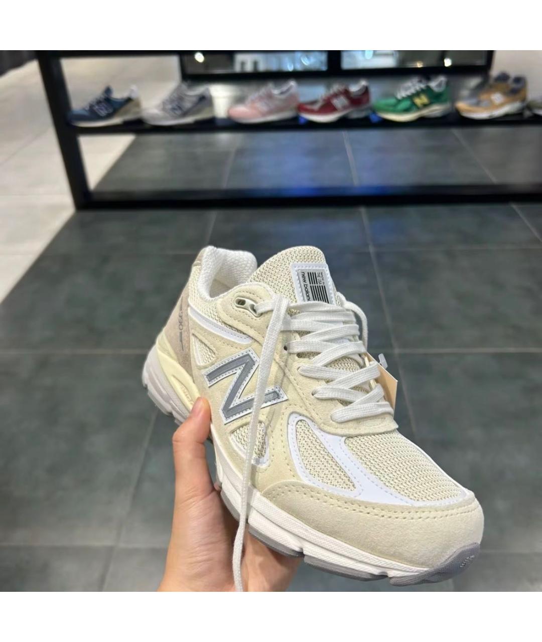 NEW BALANCE Бежевые замшевые низкие кроссовки / кеды, фото 2