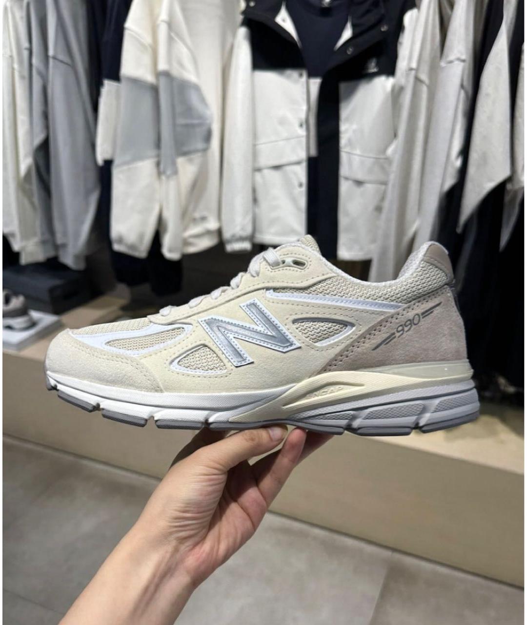 NEW BALANCE Бежевые замшевые низкие кроссовки / кеды, фото 5