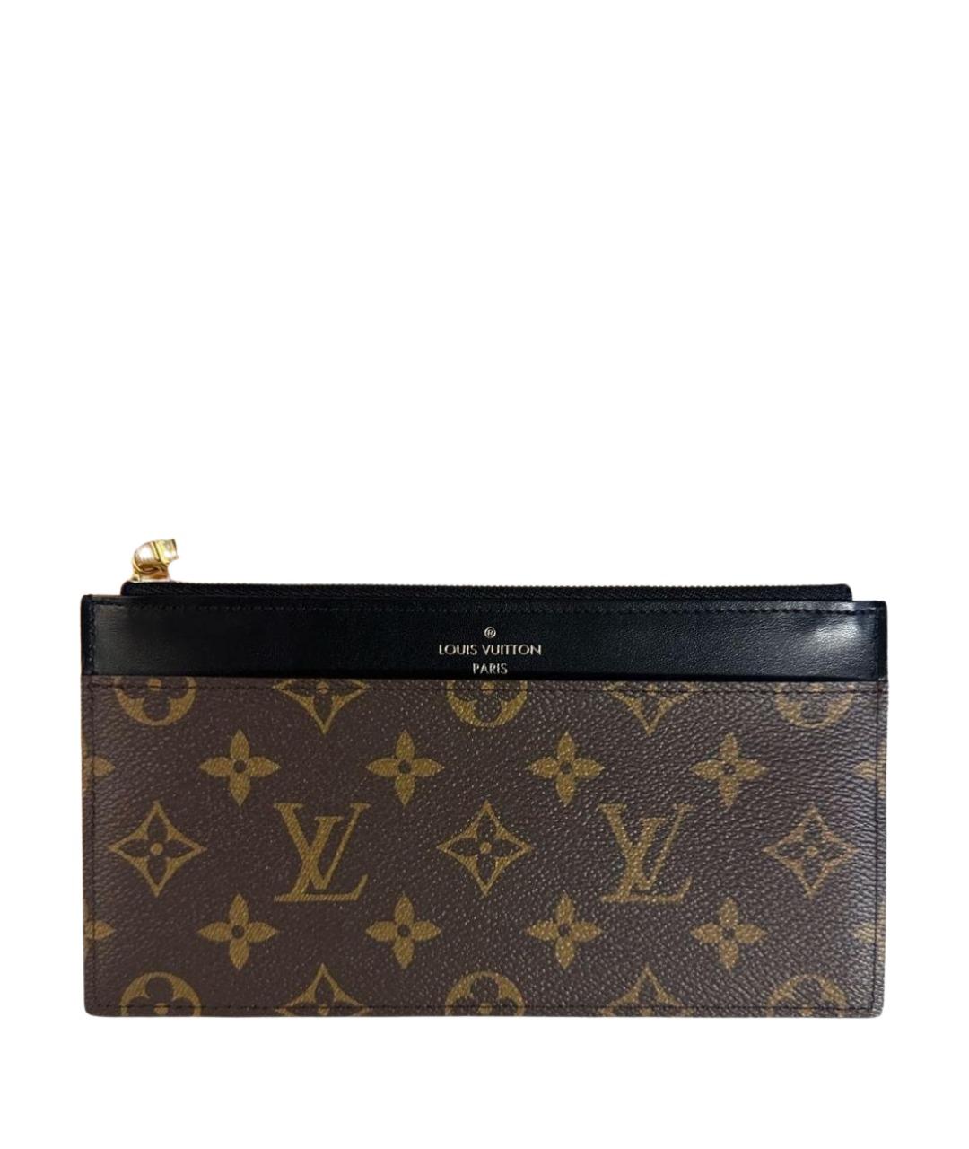 LOUIS VUITTON Коричневый кожаный кошелек, фото 1