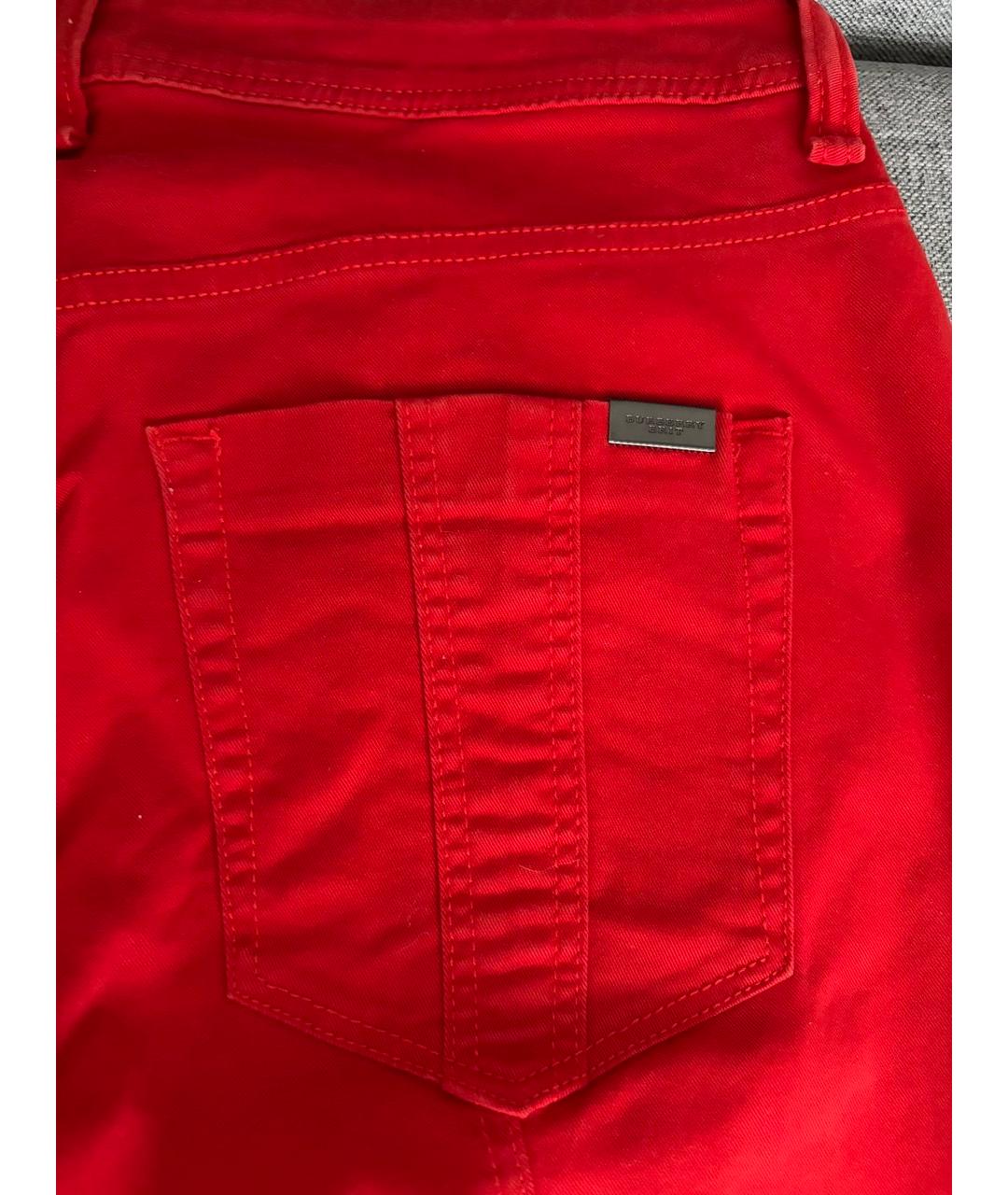 BURBERRY Красные джинсы слим, фото 5