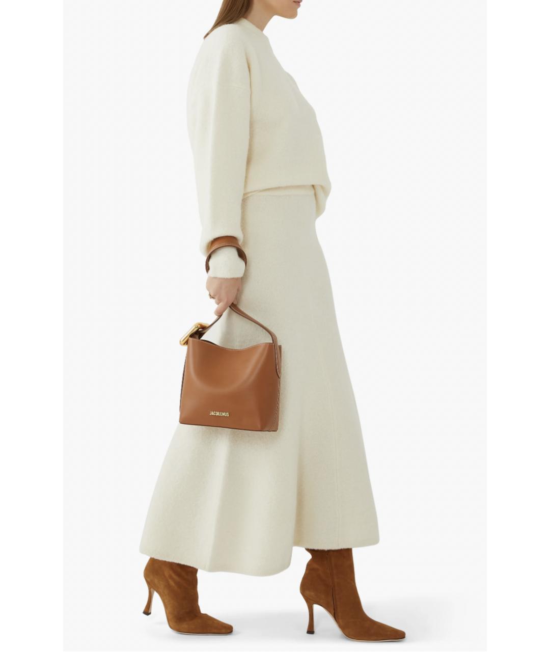 JACQUEMUS Коричневая кожаная сумка тоут, фото 6