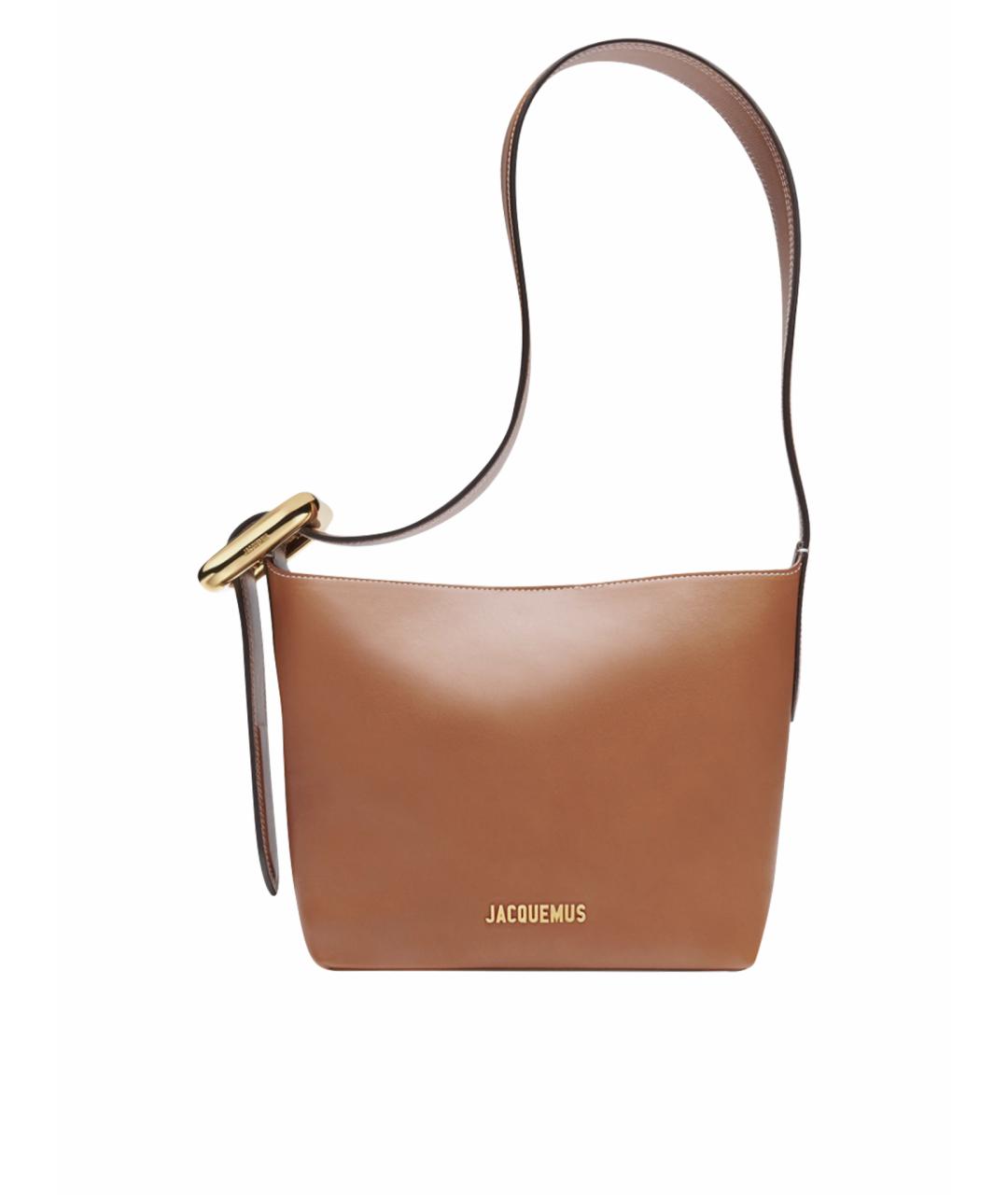 JACQUEMUS Коричневая кожаная сумка тоут, фото 1