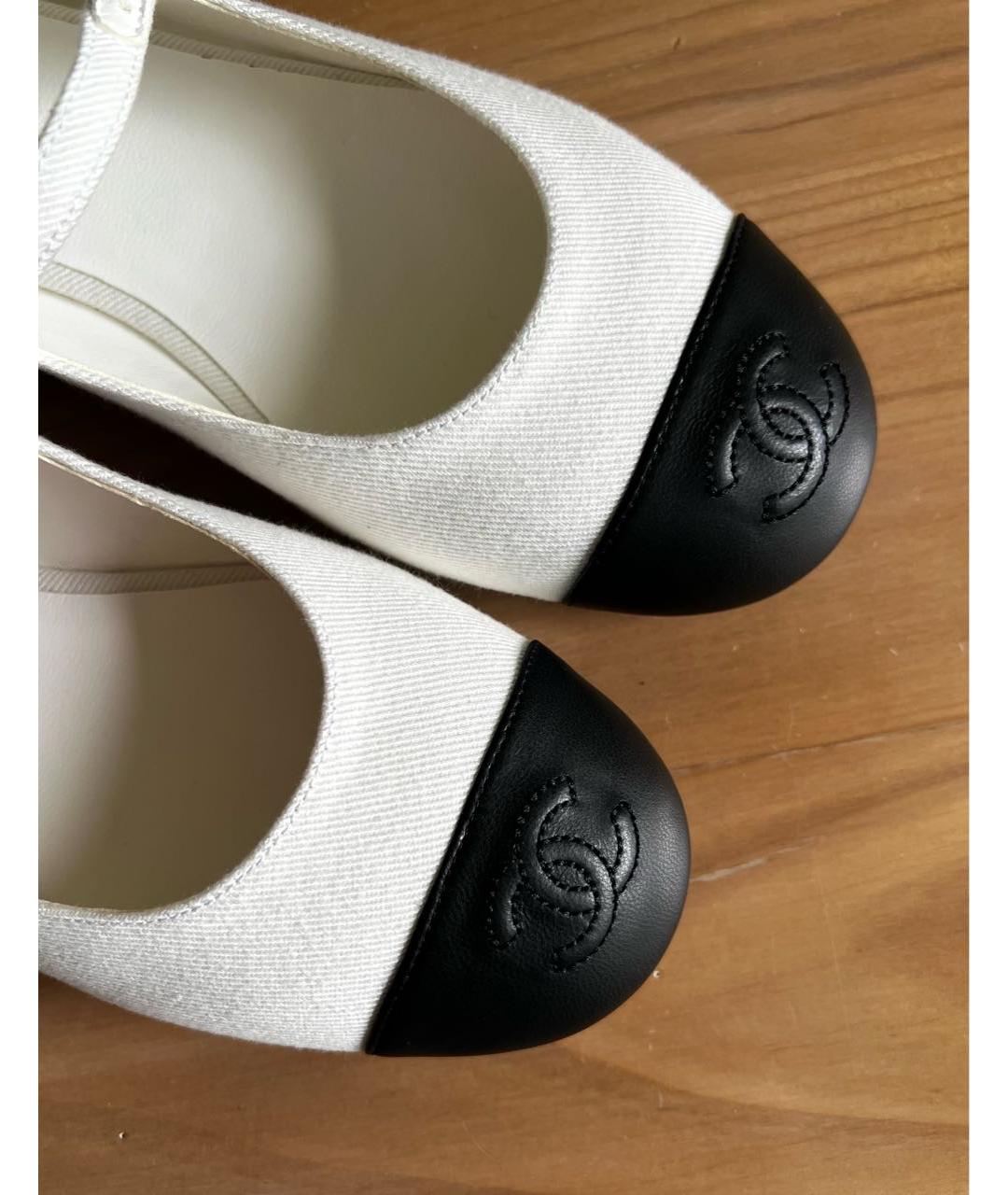 CHANEL Белые текстильные балетки, фото 7