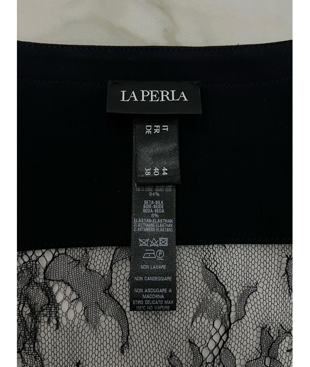 LA PERLA Черная кружевная рубашка, фото 6