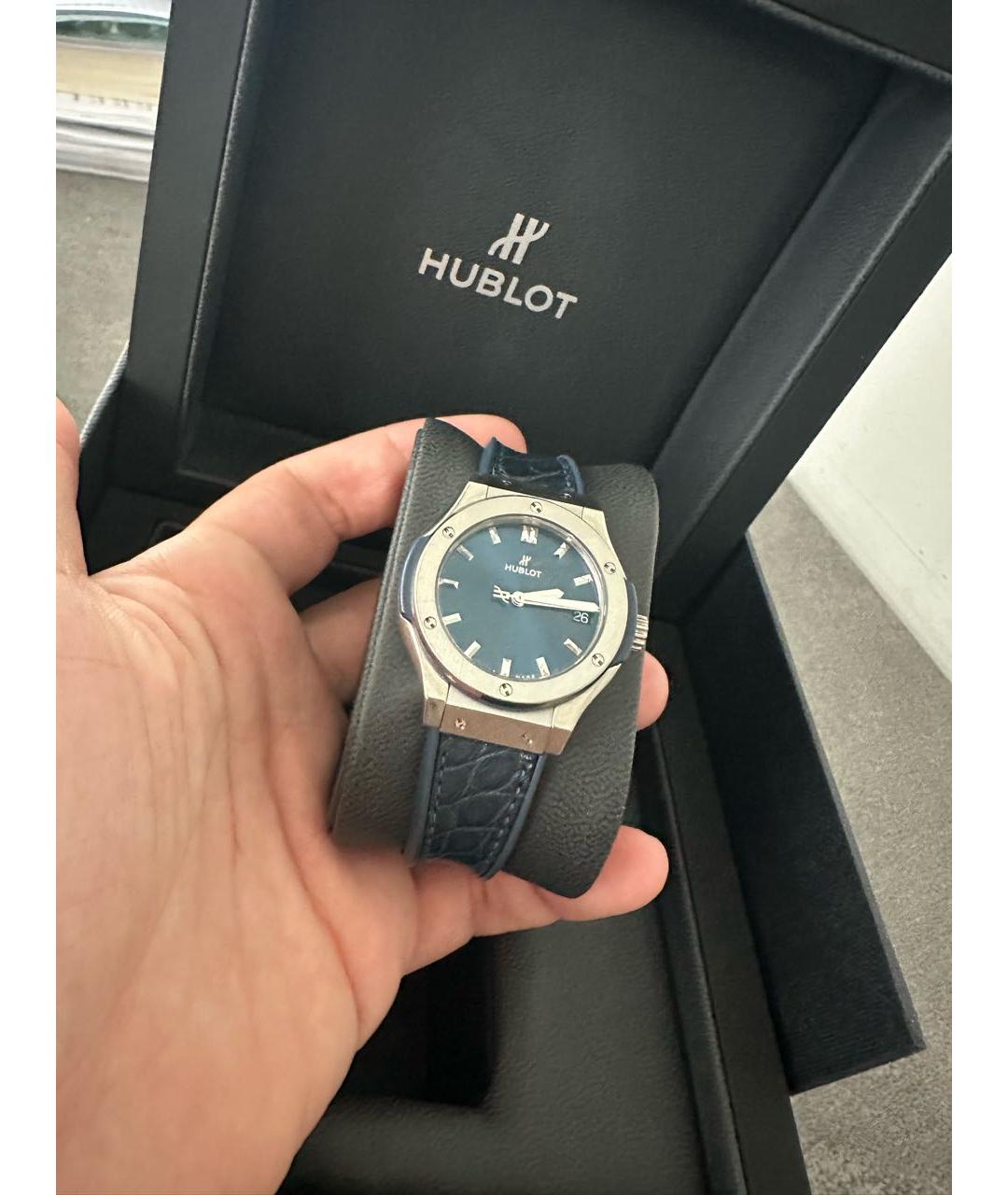 HUBLOT Темно-синие титановые часы, фото 9
