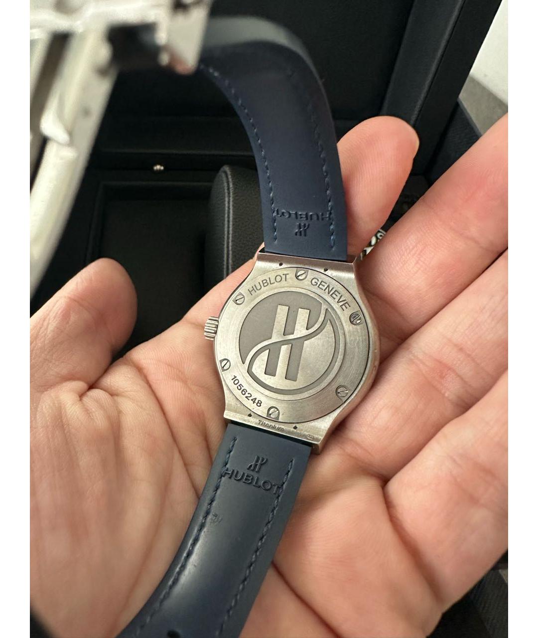 HUBLOT Темно-синие титановые часы, фото 5