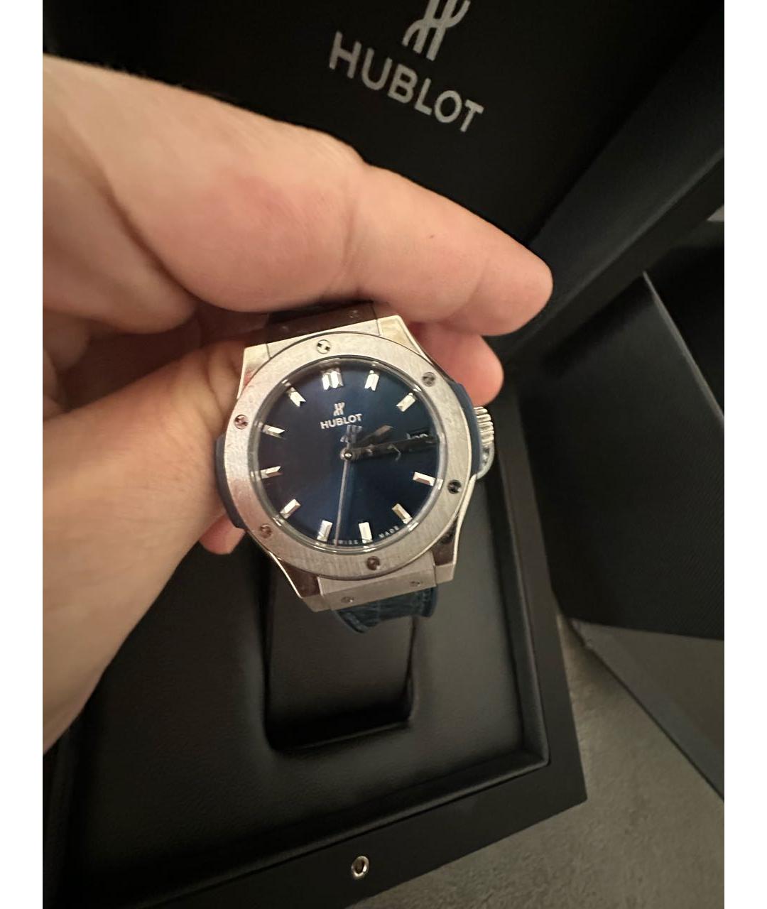HUBLOT Темно-синие титановые часы, фото 2
