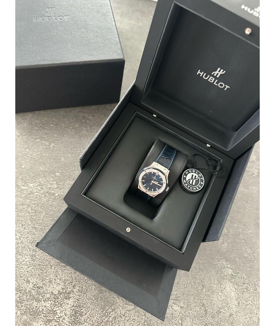 HUBLOT Темно-синие титановые часы, фото 3