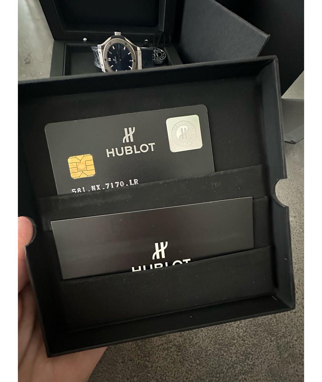 HUBLOT Темно-синие титановые часы, фото 7