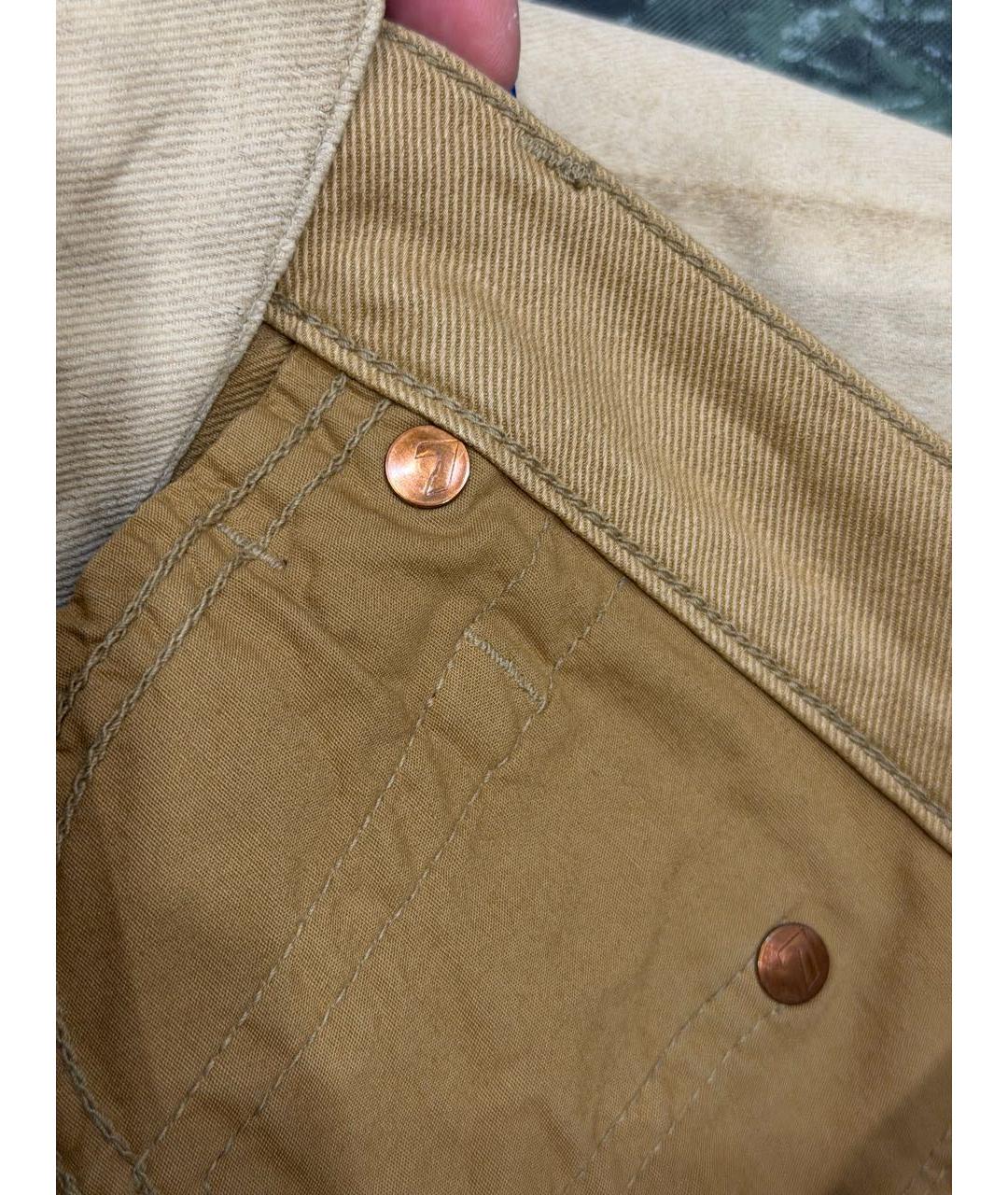 7 FOR ALL MANKIND Бежевые хлопко-эластановые брюки узкие, фото 4