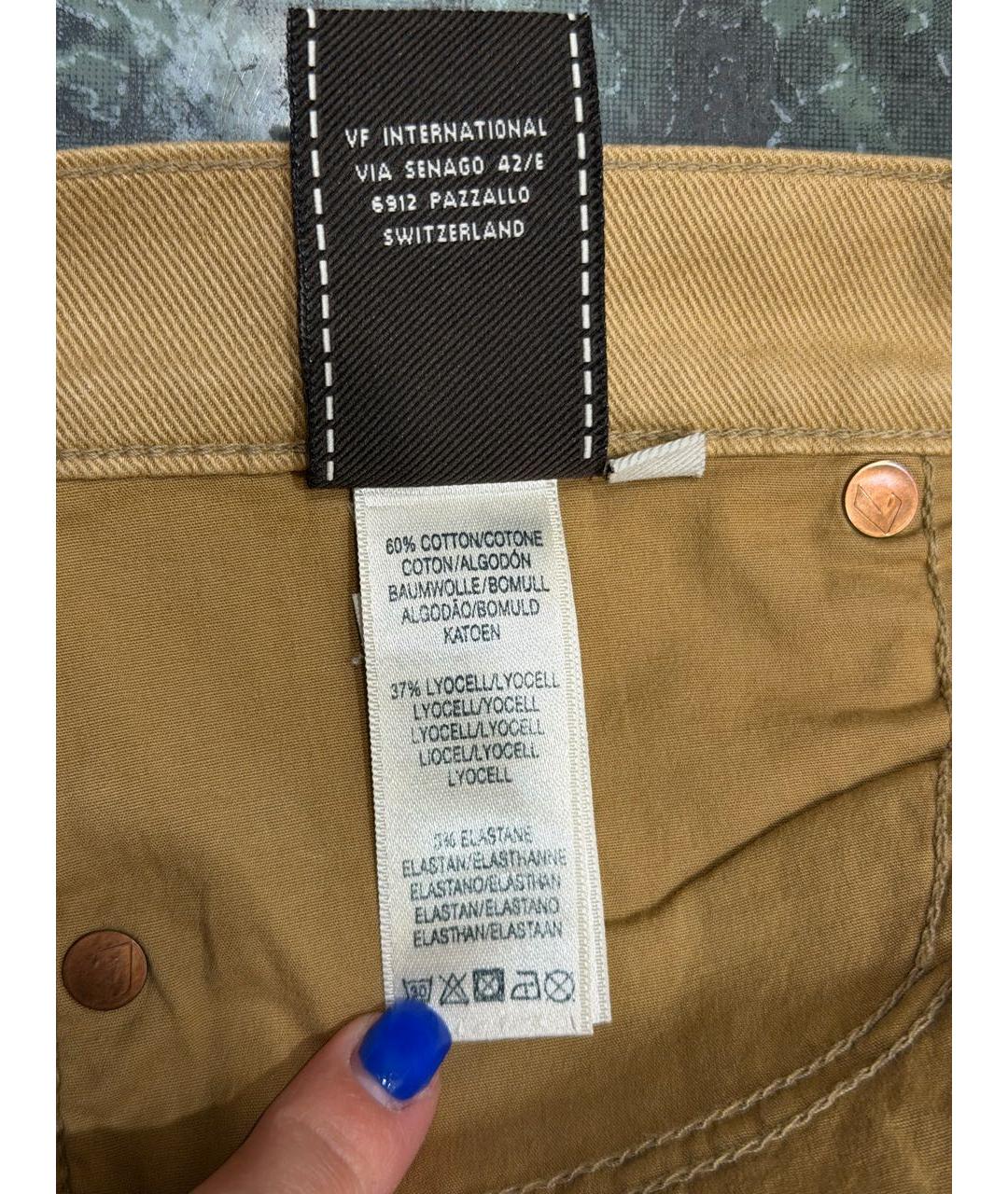 7 FOR ALL MANKIND Бежевые хлопко-эластановые брюки узкие, фото 6