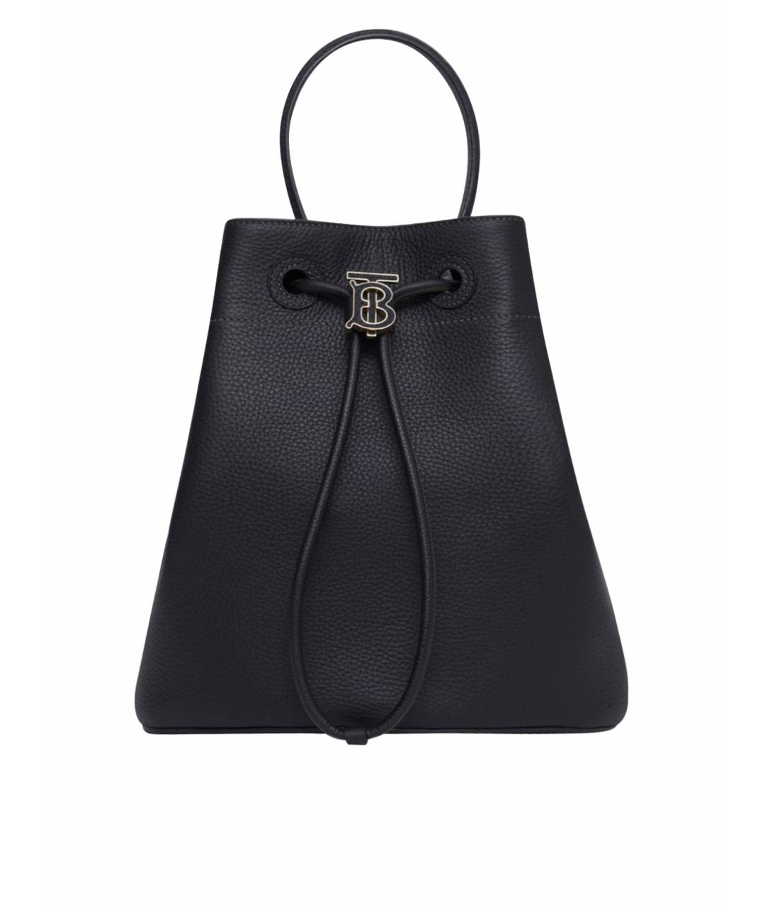 BURBERRY Черная кожаная сумка тоут, фото 1