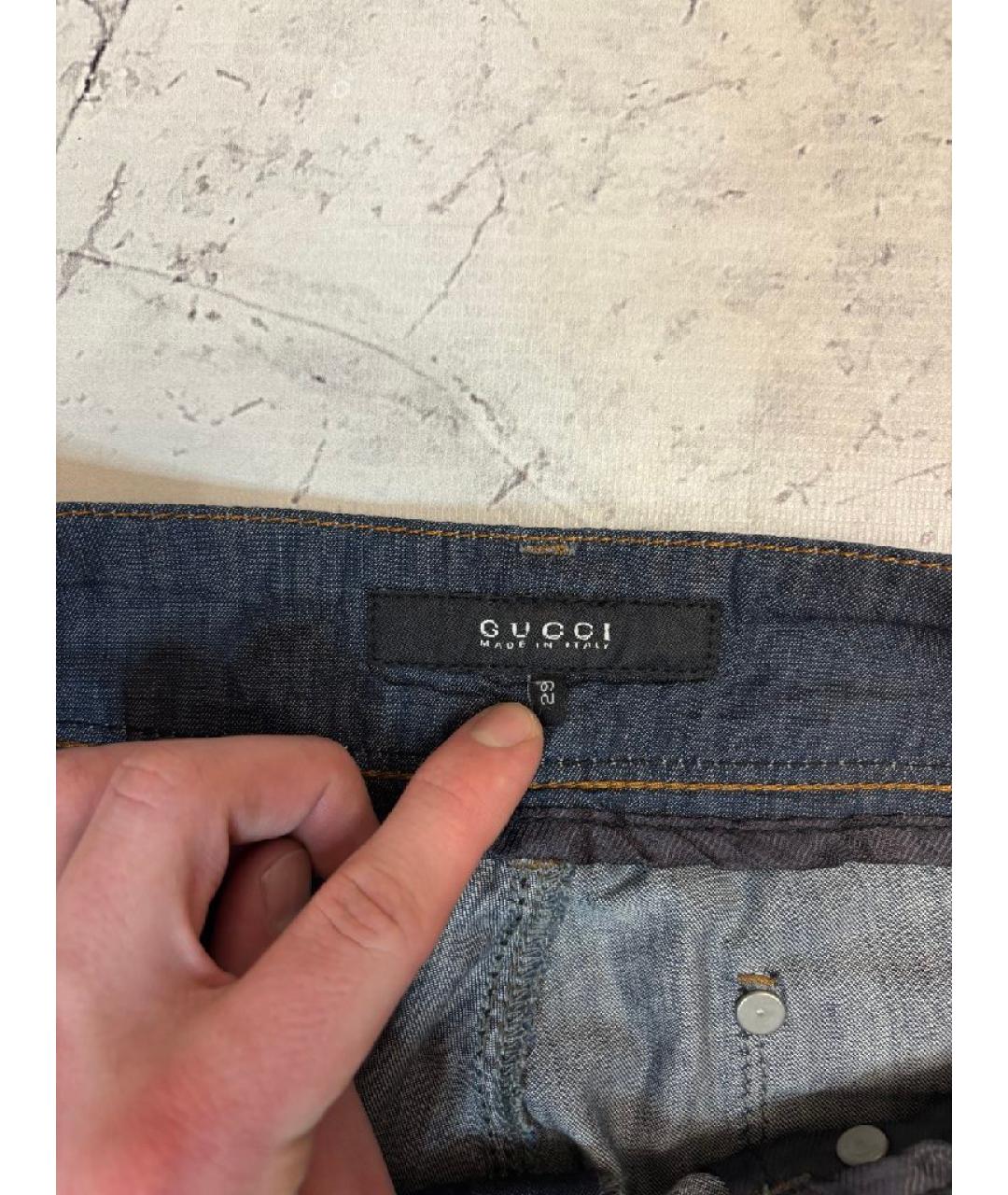 GUCCI Антрацитовые хлопковые прямые джинсы, фото 8