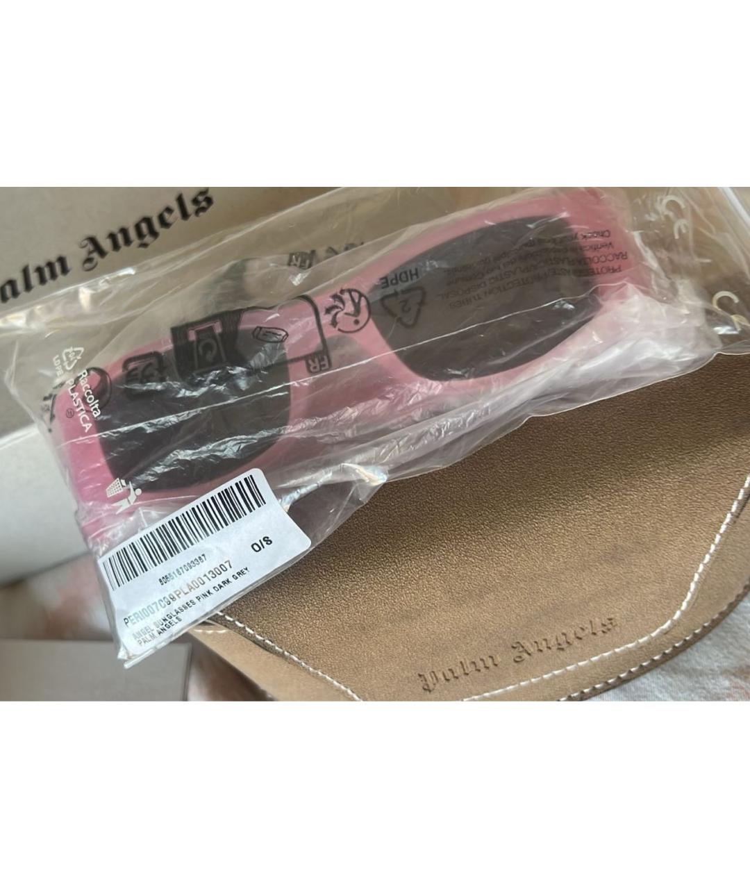 PALM ANGELS Розовые пластиковые солнцезащитные очки, фото 3