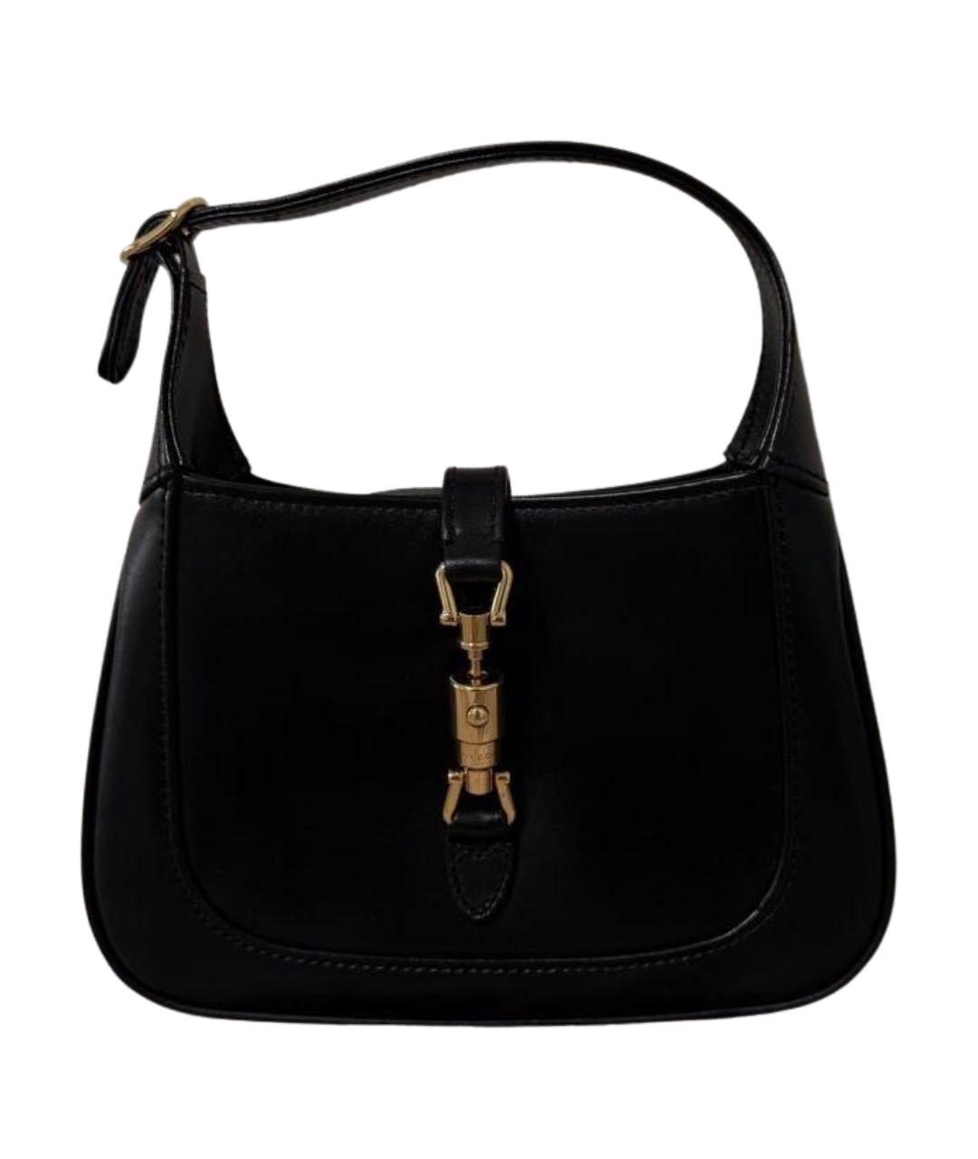 GUCCI Черная кожаная сумка с короткими ручками, фото 1