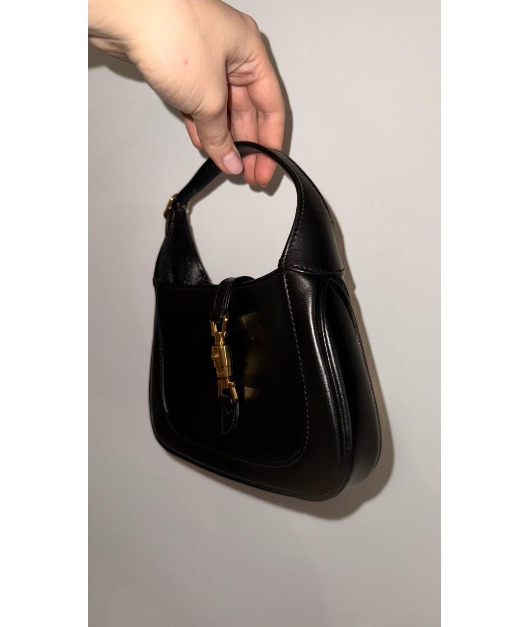 GUCCI Черная кожаная сумка с короткими ручками, фото 3
