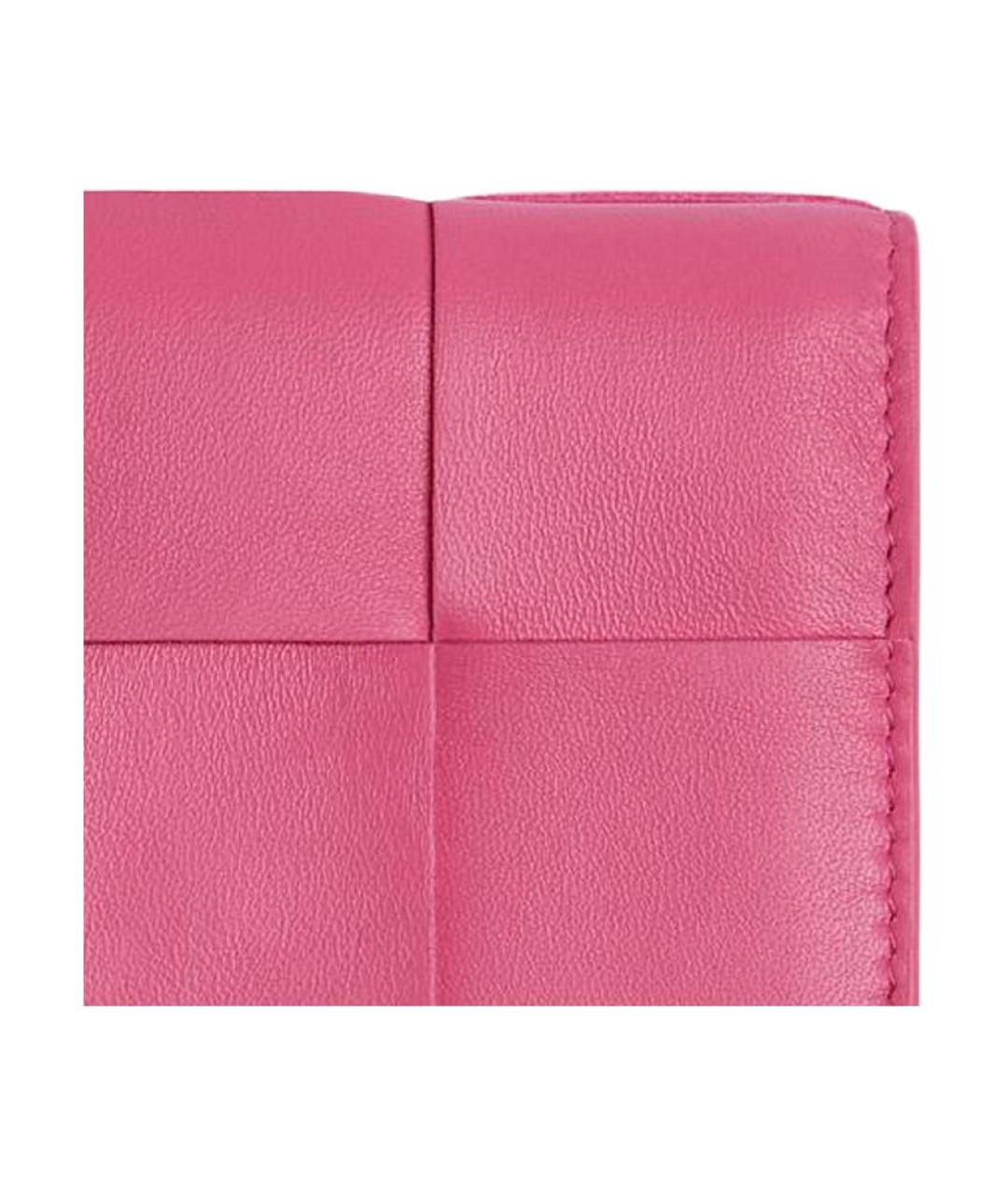 BOTTEGA VENETA Розовый кожаный кардхолдер, фото 3