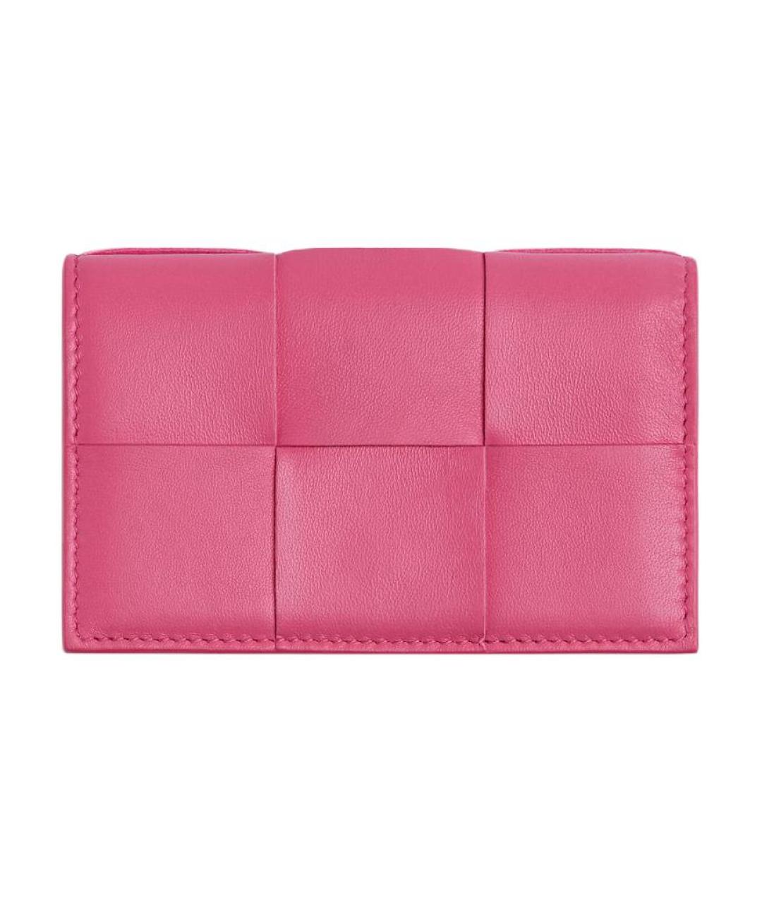 BOTTEGA VENETA Розовый кожаный кардхолдер, фото 1