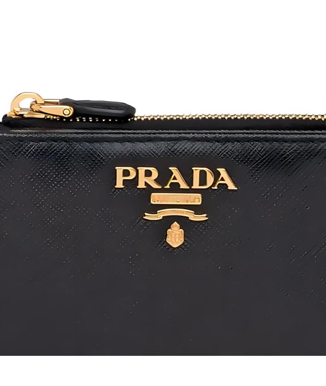 PRADA Черный кожаный кошелек, фото 5